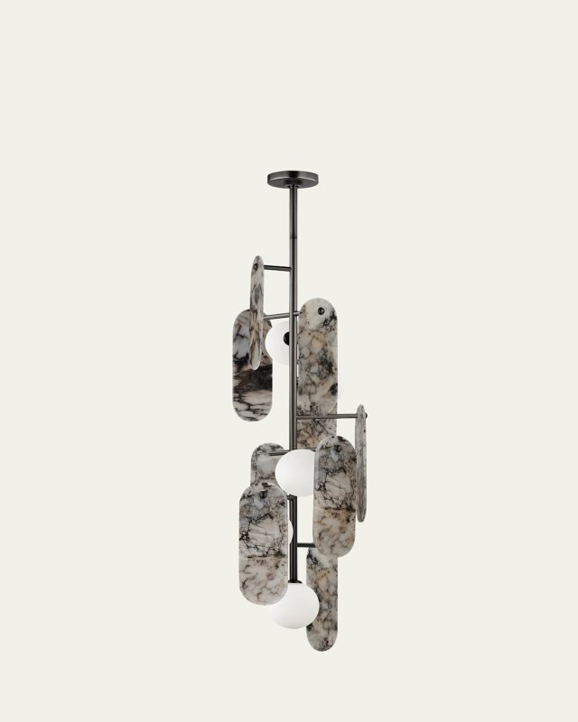 Megalith 42" 5-Light Vertical Pendant Chandelier, Striae Arya